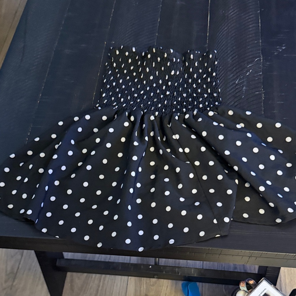 ROMWE Black and White Polka Dot Mini Skirt